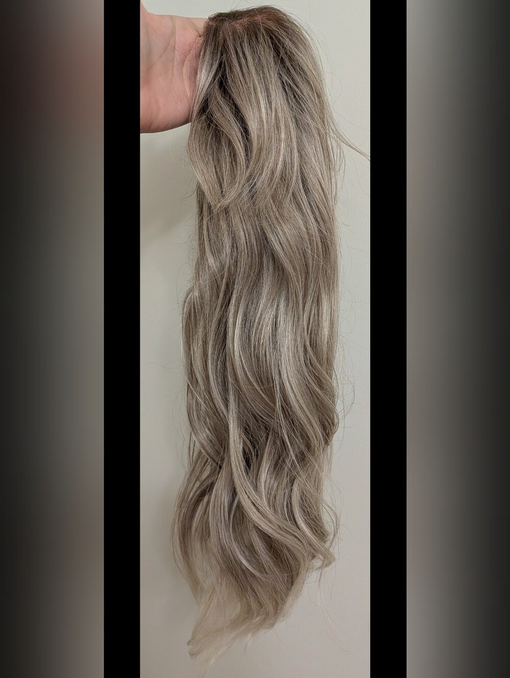 Ash Blonde Wig With Root, Free Part 24 Inches